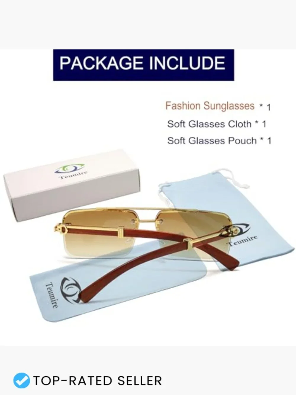 Fashion Rimless Rectangle Sunglasses Frameless Square Sun Glasses UV Protection